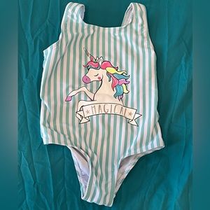 Toddler girl unicorn one-piece bathing suite